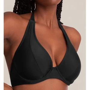 NEU Shapermint Damen 2XL schwarz volle Abdeckung Neckholder Bikini Oberteil Form Schwimmen sexy - Bild 1 von 8