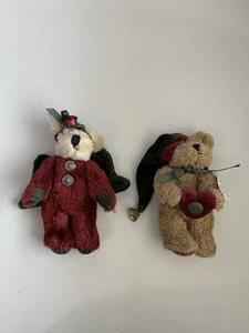 Lot Of 2 Boyd’s Bears 6” Plush Bear Jointed Arms Angel Bear Hat Bear Valentines - Picture 1 of 8