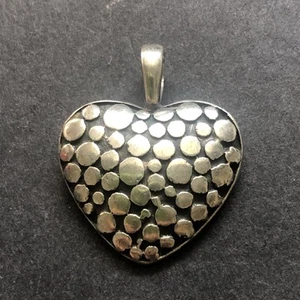 STERLING SILVER 925 Lot Pendant Necklace M1 JGD Stone Pebble Heart Love Mother - Picture 1 of 5