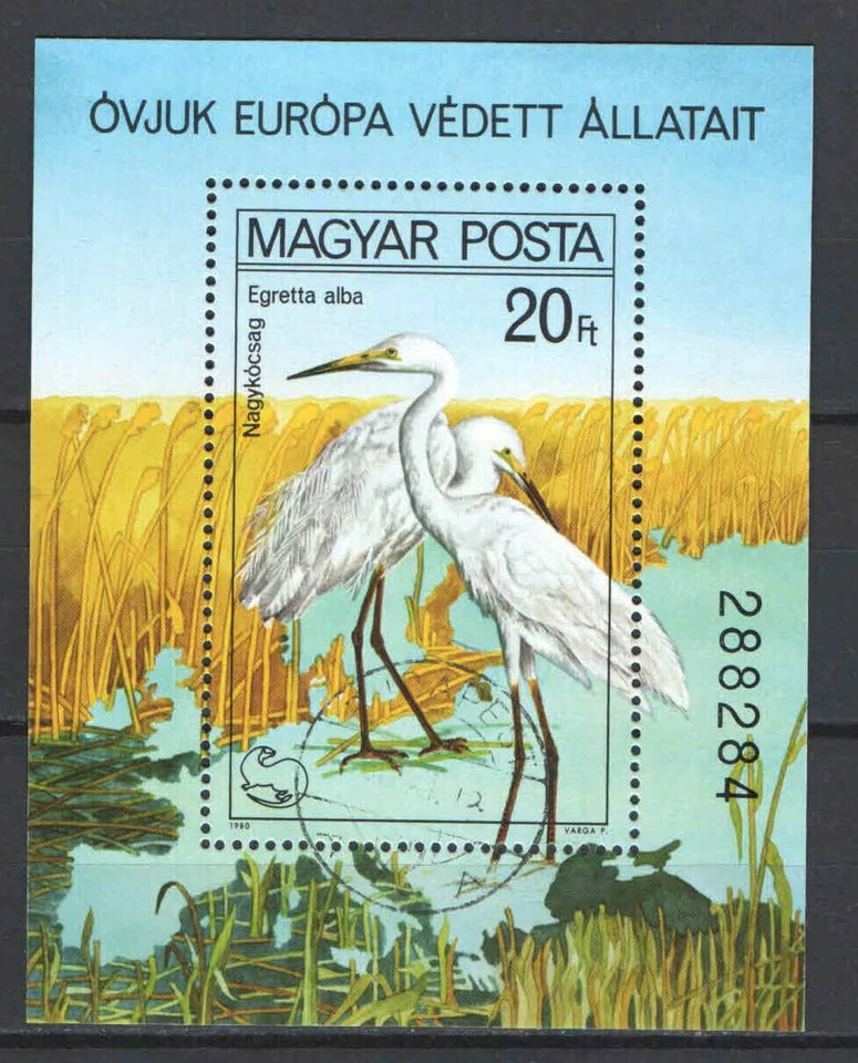 Hungary 1980. Animals / water birds used sheet Mi.: Block 146. / 5 EUR - Image 1 of 1