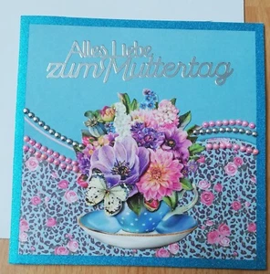 3 D Grußkarte, Muttertag, selbstgemachte Handarbeit - Bild 1 von 1
