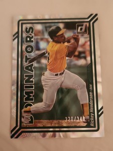 2023 Donruss Baseball Silver Dominators 320/349 Rickey Henderson #D8
