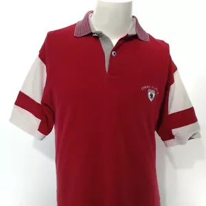 Tommy Hilfiger Herren Poloshirt Kurzarm rot weiß Kragen 1/3 Knopf M-L - Bild 1 von 9