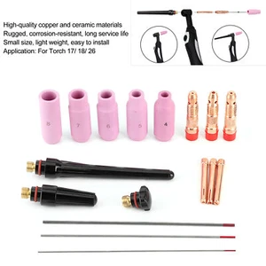17Pcs Welding Nozzle TIG Welder Contact Tip With Tungsten Wire For Torch 17/18 - Picture 1 of 17