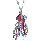 Collier méduse alliage émail mignon pendentif animaux marins bijoux charmes cadeaux