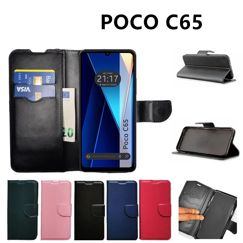 CUSTODIA COVER FLIP CASE LIBRO pre XIAOMI POCO C65 +PELLICOLA VETRO