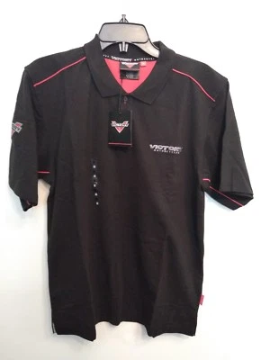 NEW VICTORY Black Polo Shirt / Size Medium / P286377603 - Image 1 of 4