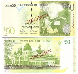 Tonga - 50 Pa'anga 2009 UNC P. 42s - Specimen Lemberg-Zp - Bild 1 von 1