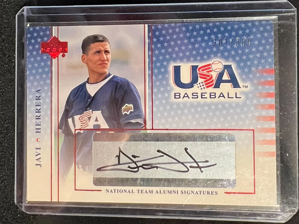 Javi Herrera 2005 Upper Deck Team USA Alumni Black Ink Auto #301/360 - Image 1 of 2