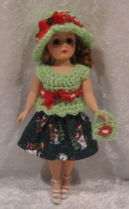 Top, cappello, gonna e borsetta 9" MADAME ALEXANDER #17, vestiti fatti a mano - Foto 1 di 6
