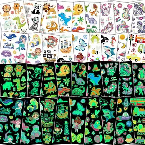 Leuchtende Kindertattoos - 220+ Tier- und Einhorn Designs für Geburtstagsfeiern - Bild 1 von 7
