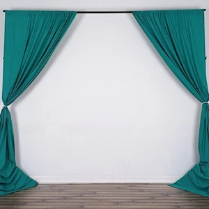 TURQUOISE 10 x 10 ft Polyester BACKDROP CURTAINS Drapes Panels Home Decorations - Picture 1 of 5