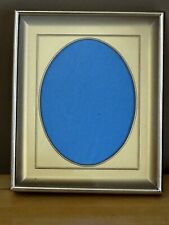 Vtg MCM Shadow Box Picture Frame Gold Metal 3 1/4" x 4"  Oval Photo Easel/Wall