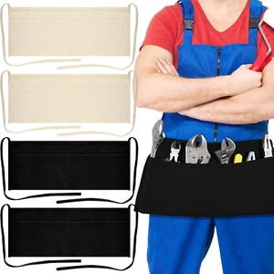 4 Pieces 2-Pocket Canvas Work Waist Apron Unisex Tool Washable Utility Apron for - Picture 1 of 7