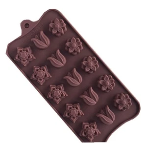 15-Tulip Flower Chocolate Silicon Cake Candy Baking Mould Ice Block Tool - Picture 1 of 1