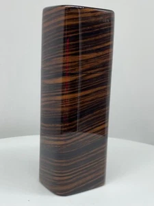 NEW WOODEN SUNGLASSES HARD CASE BOX BY ROGER POPE BROWN STRIPE GLOSS LINED - Picture 1 of 10