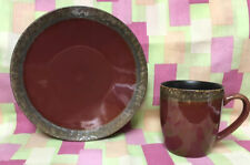Mikasa*Calder Red*NEW*luncheon*sm dinner plate*8-5/8”dia*c/ matching 12 oz Mug