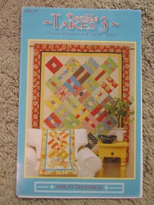 DOUBLE TAKES 3 QUILT PATTERN BY ANKA'S TREASURES LAYER CAKE OR FAT QUARTERS 5 SZ - Bild 1 von 2