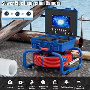 Sewer Pipe Inspection Camera with Meter Counter and Self-Leveling DVR 7inch 30M - Picture 1 of 19