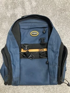 Eddie Bauer Backpack Kids Child Size Small Blue Black Gold School Lots Of Pocket - Picture 1 of 4