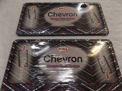2 Bell Chevron 车牌架 热粉色黑色白色宝石 免运费! — 第 1/4 张图片
