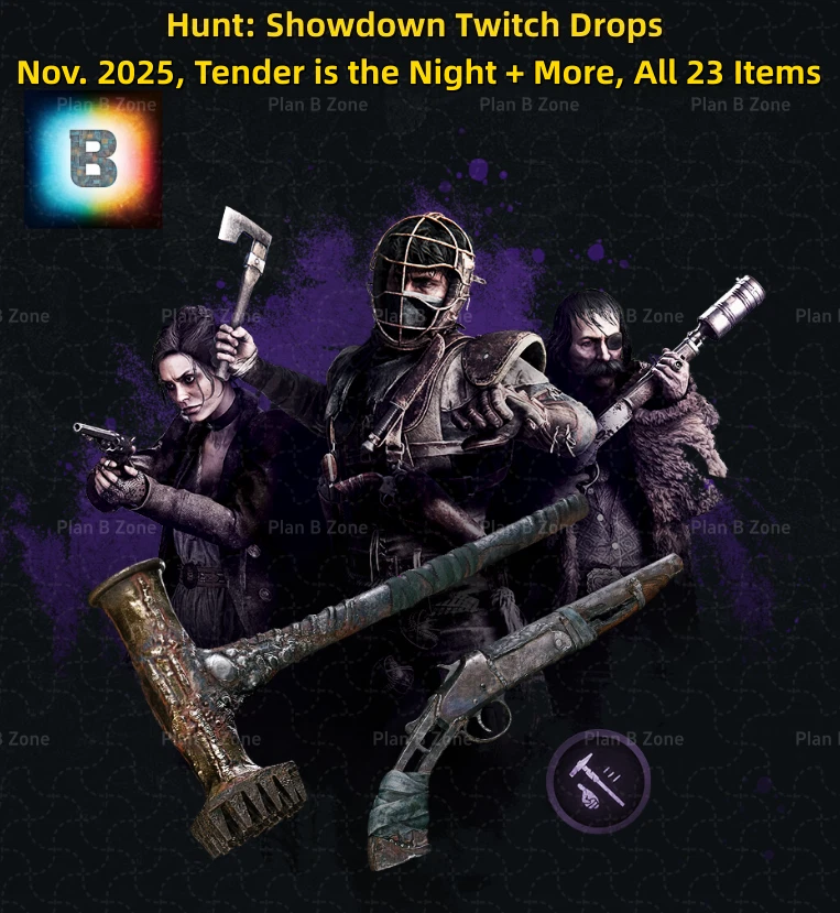 Hunt: Showdown Twitch Drops: Nov. 2025, Tender is the Night + More, All 23 Items - Image 1 of 1