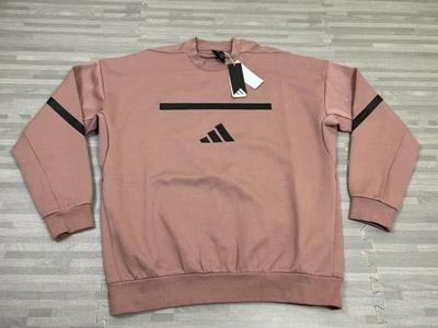 Adidas ZNE Crewneck Sweatshirt Pullover Men Size Large Warm Clay Long Sleeve $90 - Image 1 of 4