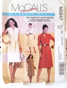 Vestido camisero McCalls M5847 patrón de costura - talla 6/8/10/12 - variaciones - SIN CORTAR - Imagen 1 de 3