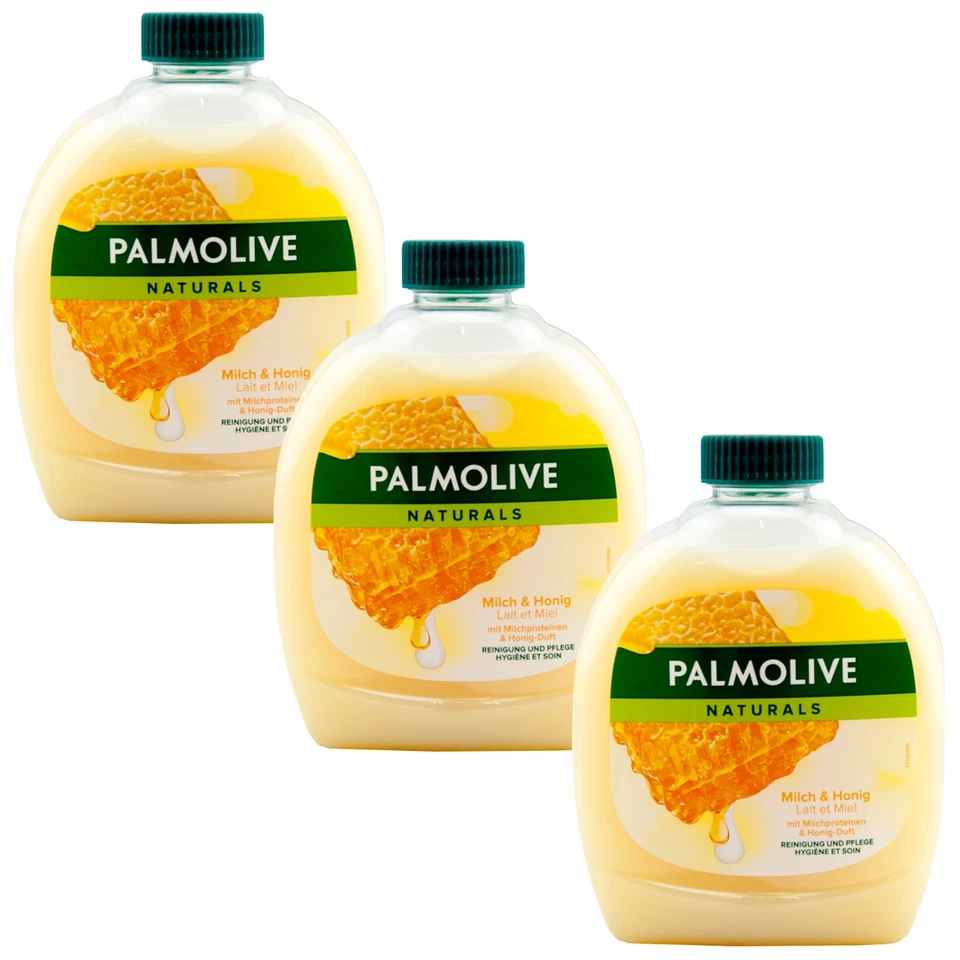 Palmolive Naturals Seife MILCH & HONIG NACHFÜLLER 3 x 300 ml  mit Honig Duft - Bild 1 von 1
