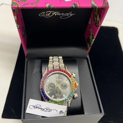 ED HARDY Ladies Metal Bracelet Analog Watch  Gold - Image 1 of 4