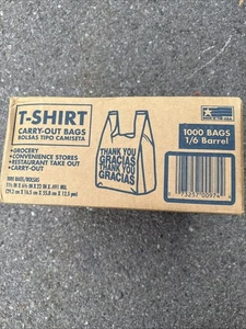 T-Shirt Tragetaschen, 11,5" x 6,5" x 22" x 0,491MIL (1000 ct.) - weiß - Bild 1 von 3