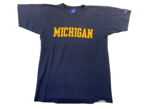 Champion Mens T Shirt Large Blue Cotton 90s Vintage University Michigan Made USA - Picture 1 of 8