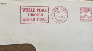 US World Peace Meter Cover Front (64) +1939 World-Peace-Through-World Trade Ad - Picture 1 of 2