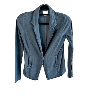 Caslon Steel Blue Gray Cotton Knit Casual Blazer Cardigan Sweater Small - Image 1 of 4