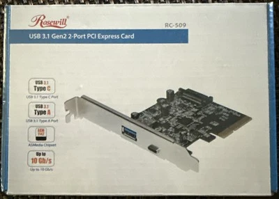 Rosewill RC-509 PCI-E (PCI Express) to USB 3.1 (Type A + Type C) Expansion Card - Image 1 of 2