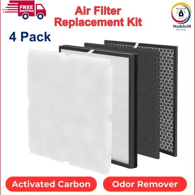 AMBOSELI Rabbit Air MinusA2 Filter Replacement Kit Compatible With Rabbit Air MinusA2,4Pk