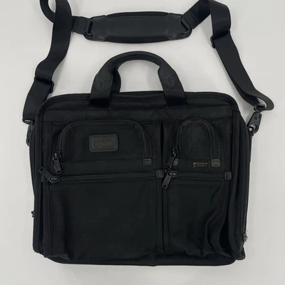 Tumi Alpha Expandable Laptop Briefcase Messenger Bag in Black - Model: 26108DH - Image 1 of 4