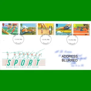 UK FDC Sport Commonwealth Games Commemorative First Day Cover Stamps, 15.7.1986 - Picture 1 of 1