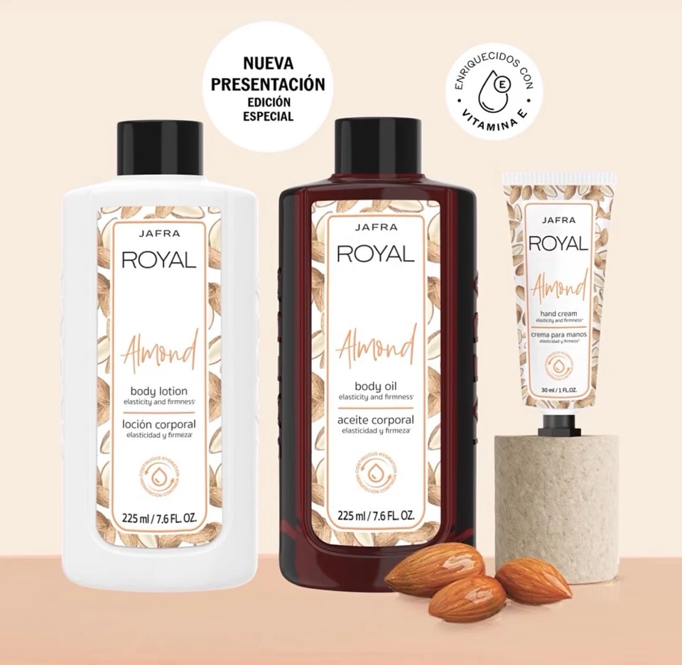 Set Jafra Royal Aceite Corporal de Almendras / Loción Corporal Hidratante 7.6 oz/225 ml Foto 1 de 1