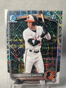 2025 Bowman Chrome JORDAN SANCHEZ Prospect Laser Refractor #BCP208 Orioles - Picture 1 of 2