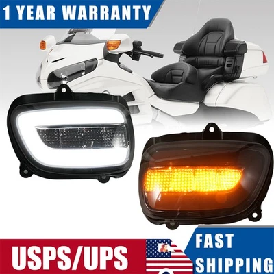 Front LED Turn Signals Lights Fits For Honda Goldwing 1800 GL1800 2001-2017 2016 - Image 1 of 4
