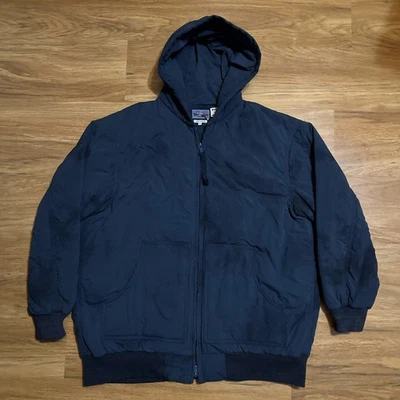 ABRIGO/CHAQUETA CON CAPUCHA DE NAILON AZUL ÍNDIGO PURO JAPÓN SATINADO ARIGATO TALLA XL Foto 1 de 4