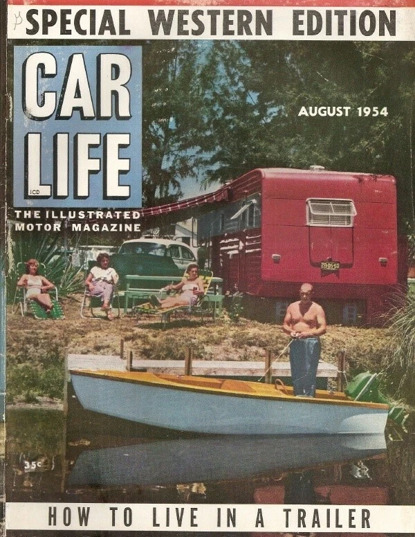 CAR LIFE 1954 AUG - FIRE TRUCKS, NASH-HEALEY LeMANS, BRISTOL 450, RACE FERRARI - Image 1 of 1