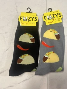 Taco Time Chile Picante Pimiento Pimiento Tacos Comida Mexicana Foozys Calcetines 2 Pares Para Hombre - Imagen 1 de 1