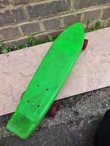 Vintage 1970s True Glide Skateboard Original Classic Retro Old Red& Green - Picture 1 of 10