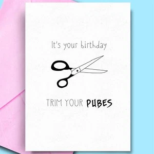 Tarjeta de felicitación de feliz cumpleaños para tía esposa papá hijo descarado grosero comedia adulto - Imagen 1 de 3