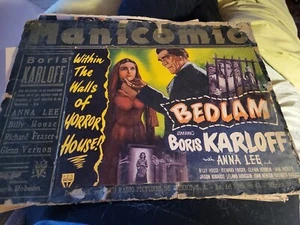 BEDLAM ORIGINAL TITLE LOBBY Movie Mexico CARD BORIS KARLOFF HORROR LEWTON Poster - Picture 1 of 12