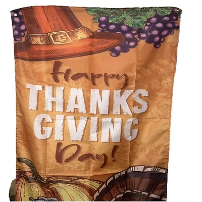 Banner de Acción de Gracias, 70 pulgadas de largo, 35 1/2 pulgadas de ancho, tela, 4 ojales Foto 1 de 2