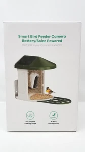 Harymor Q8 Smart Bird Feeder With Camera White Green Battery Solar Powered - Picture 1 of 4