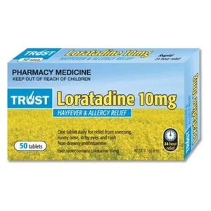 TRUST LORATADINE 10MG- SAME AS CLARATYNE GENERIC *50* TABLETS -TL50- - Picture 1 of 3